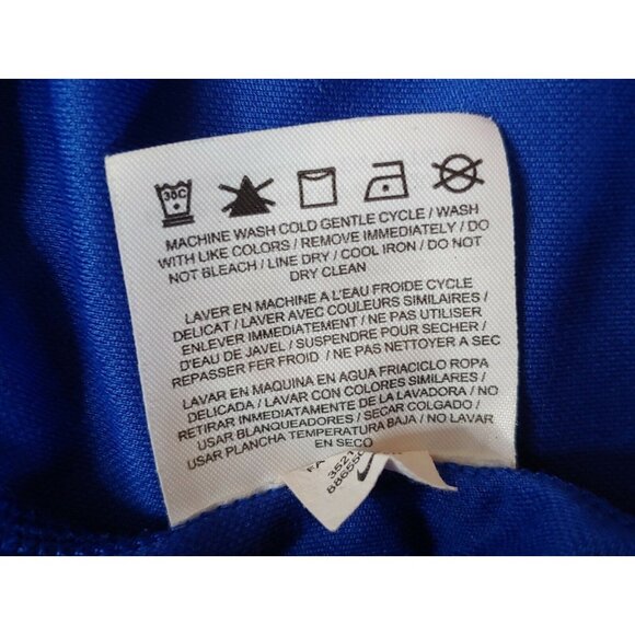 Nike Dri Fit Womens M Shirt Long Sleeve Running Athletic Blue Geometric 1/4 Zip - Picture 9 of 9